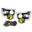 Chrome Bezel w/ Yellow Lens Fog Light Kit + Switch Wiring For 17-19 Nissan Titan