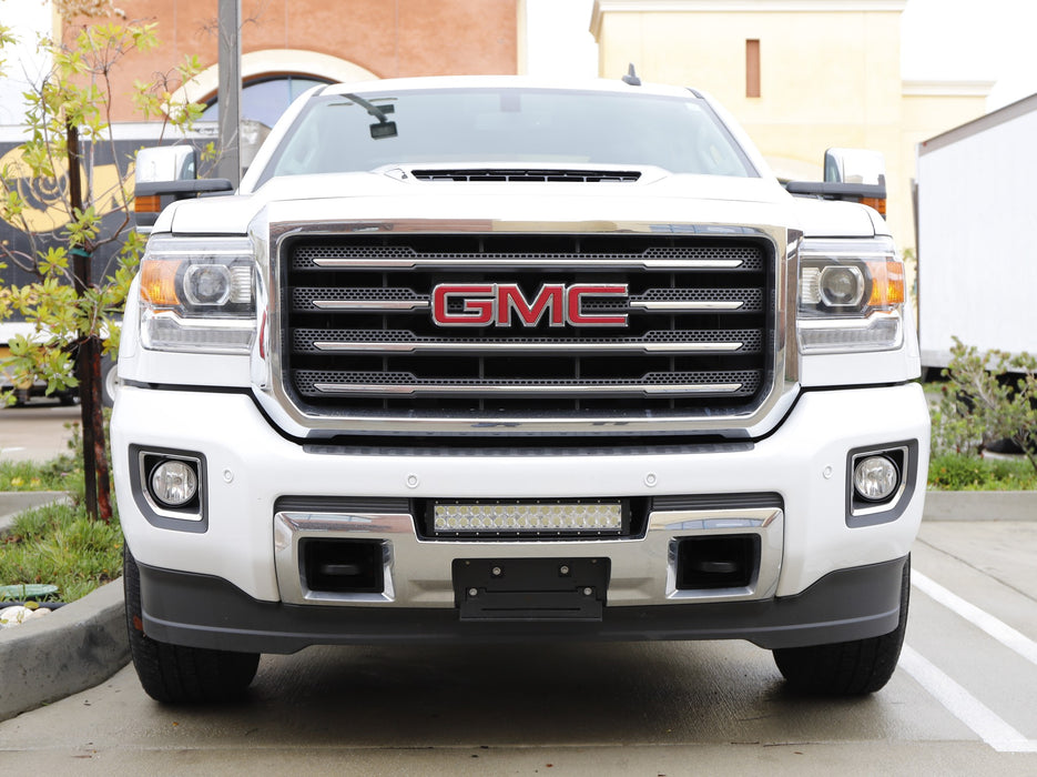 96W LED Light Bar w/ Lower Bumper Bracket, Wiring For 15-up GMC Sierra 2500 3500