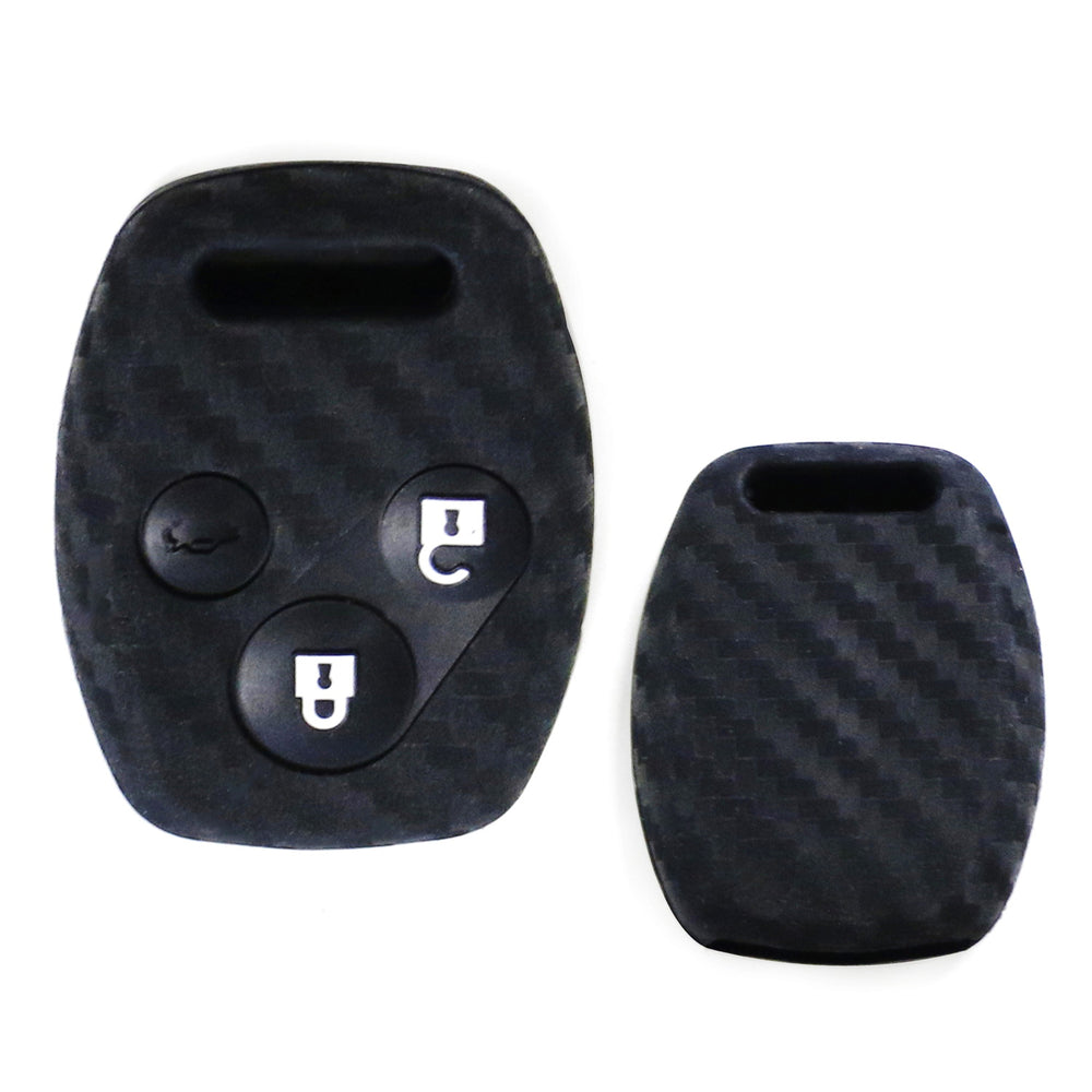 Carbon Fiber Soft Silicone Key Cover For Honda Accord Civic CRV CRZ FIT Insight