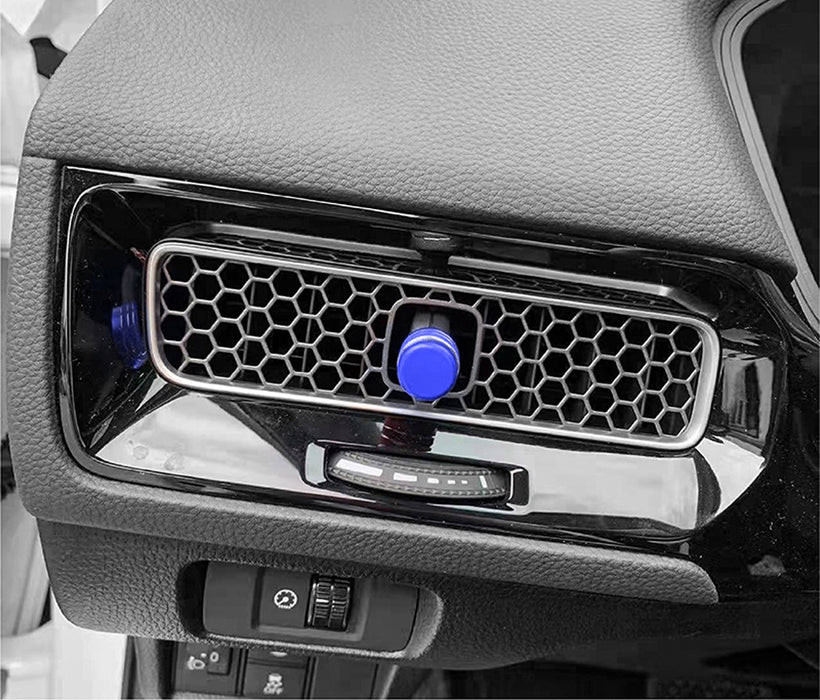 8pcs Blue Aluminum AC, Air Vent, Audio Volume Switch Covers For 22+ Civic Accord