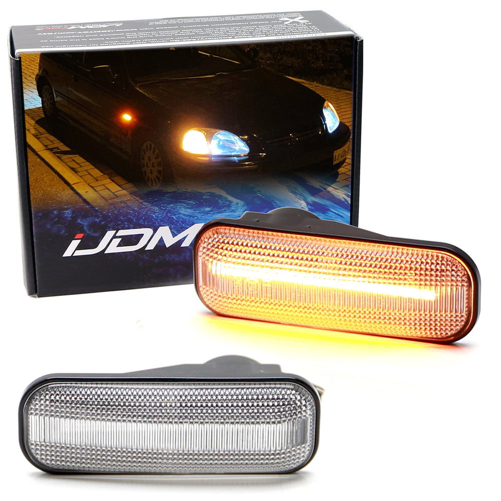 JDM-Spec Clear Amber LED Fender Side Marker w/ Wires For 1996-01 Civic EK EJ EM