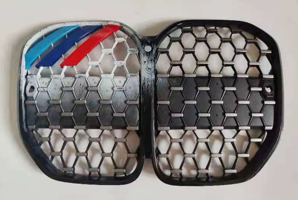 ///M-Color Stripe Diamond Shape Grille Insert Trims For 21+ BMW G22 G23 4 Series