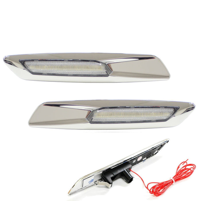 Chrome F10 Style Full LED Fender Signal Side Marker Lights For BMW 1 3 5 Series