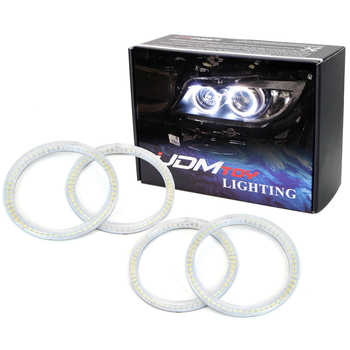 7000K 4x White LED Headlight Retrofit Halo Rings For 2006-12 BMW E90 3 Series 4d