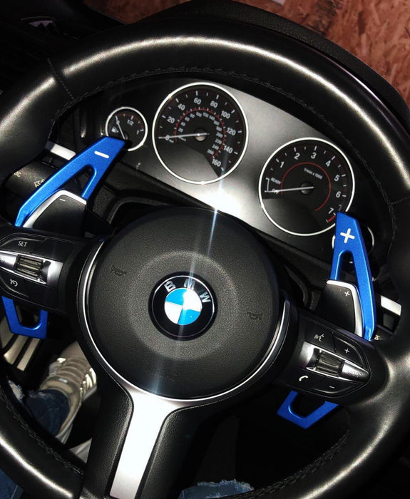 Blue Steering Wheel Paddle Shifter Extension Cover For BMW 2 3 4 X1 X4 X5 X6