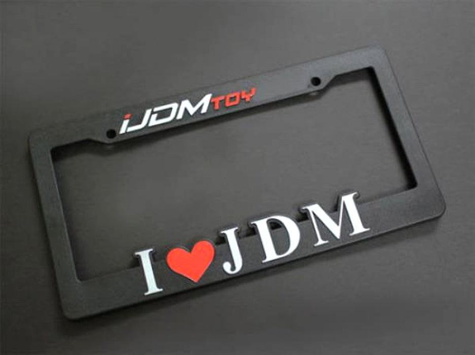 (2) I Love JDM License Plate Frames, I Heart JDM Number Plate Frame For Car SUV