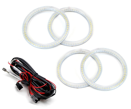 7000K 4x White LED Headlight Retrofit Halo Rings For 2006-12 BMW E90 3 Series 4d