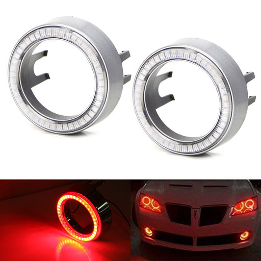 Red 40-SMD LED Angel Eyes Halo Rings w/ Shroud For Fog Lights Retrofit DIY