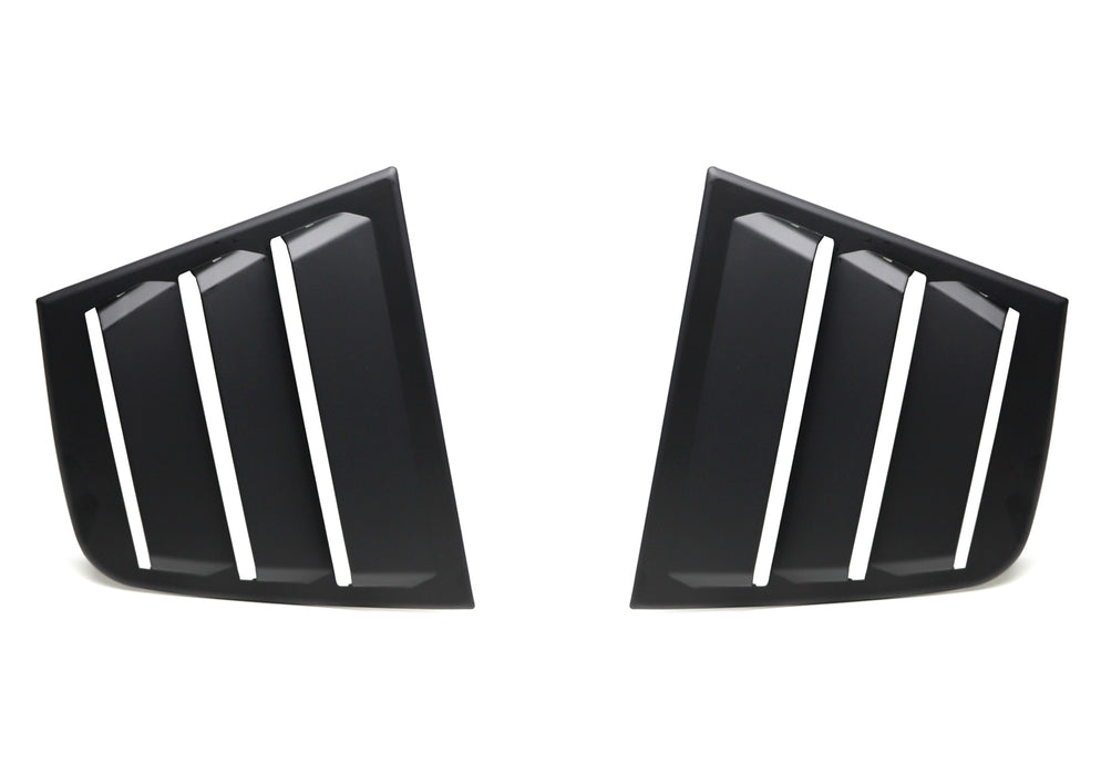 LV Style Matte Black Rear Quarter Window Louver Shades For 2011-22 Dodge Charger