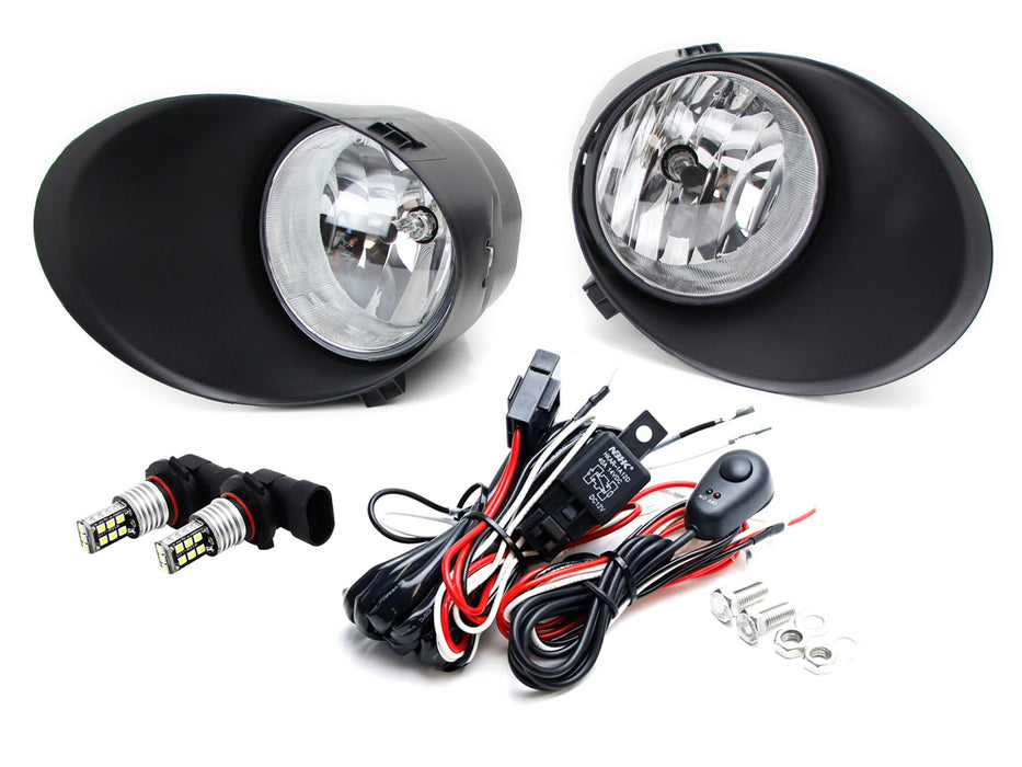 OEM-Spec Clear Lens Fog Lights w/ White 15-SMD LED Bulbs For 07-13 Toyota Tundra