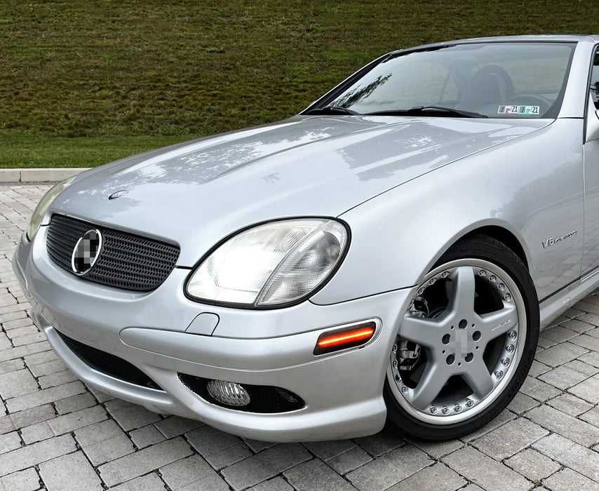 Smoked Lens Amber Full LED Front Side Markers For MBenz R170 SLK, W208 CLK Class