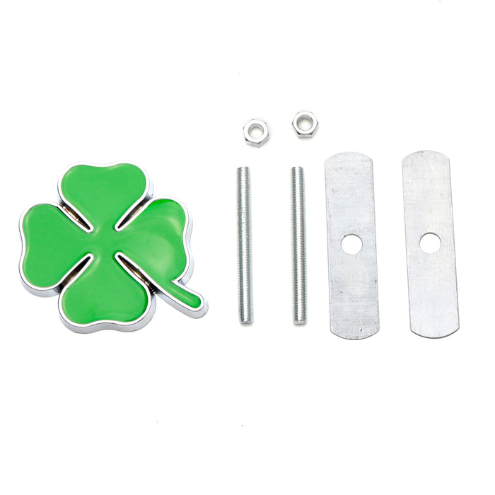 Green Lucky Quadrifoglio Clover Leaf Emblem Grille Badge Kit For Alfa Romeo Cars