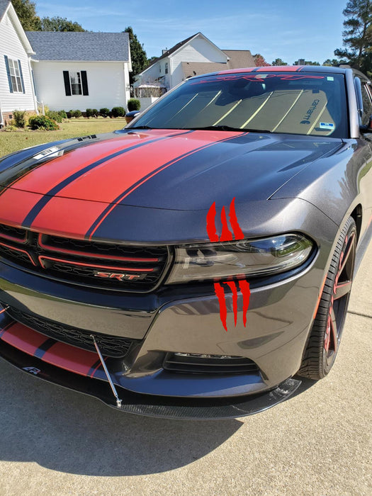 Red Eye Scar Mark, Scratch Shape Decal For Car Headlight Headlamp Decoration