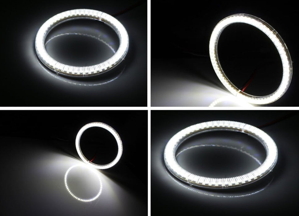 7000K 4x White LED Headlight Retrofit Halo Rings For 2006-12 BMW E90 3 Series 4d