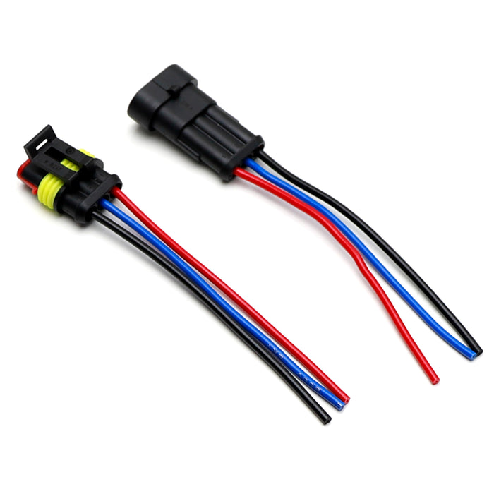 5" 3-Wire Conduct-Tite Male/Female Waterproof Connectors w/18 AWG Pigtail Wires