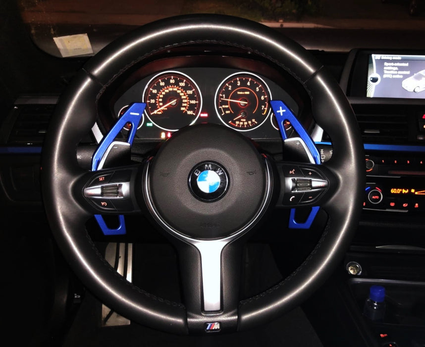 Blue Steering Wheel Paddle Shifter Extension Cover For BMW 2 3 4 X1 X4 X5 X6