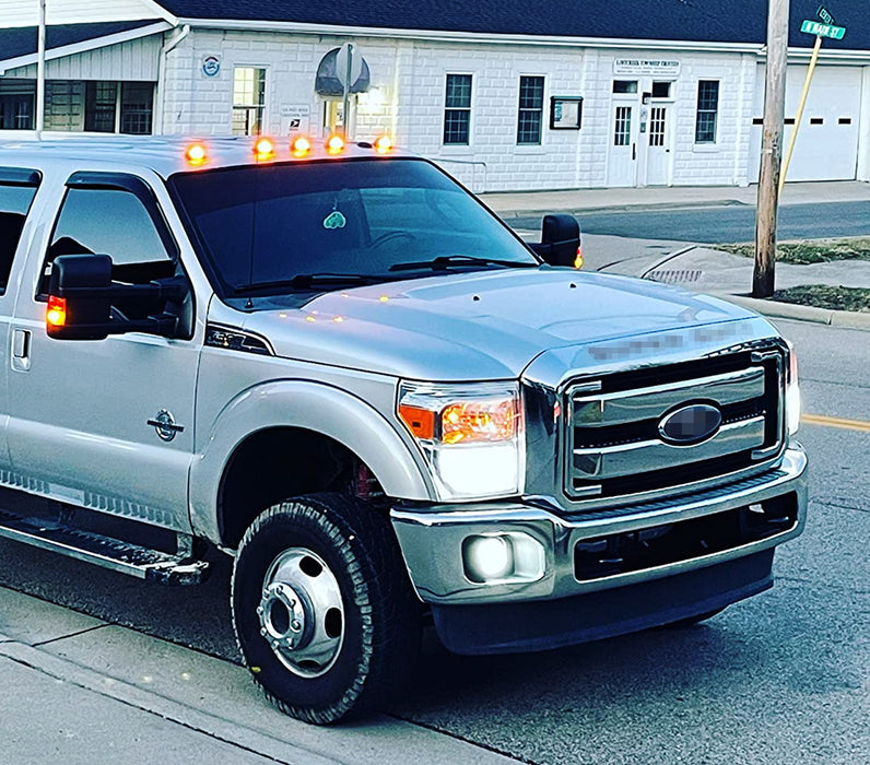 5pc Clear Lens Amber Full LED Cab Roof Marker Lights For Ford 1999-06 F250 F350