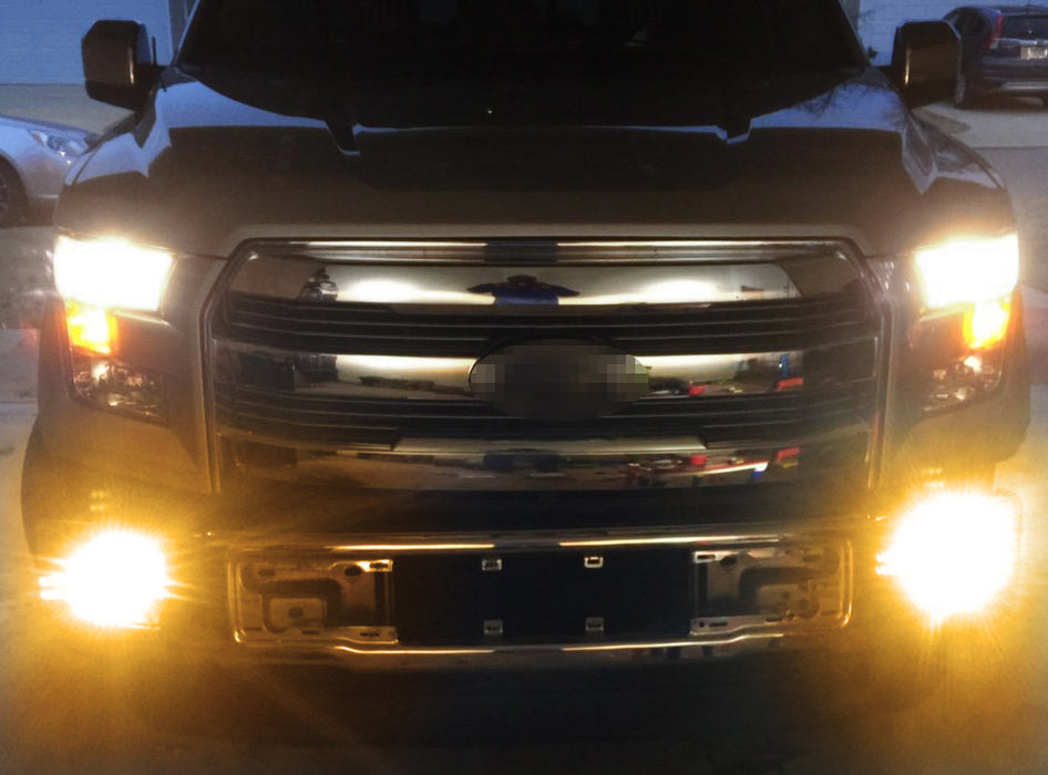 Amber 24W Flush Mount LED Pod Fog Light Kit For 2015-20 F150 & 2017-20 F250 F350