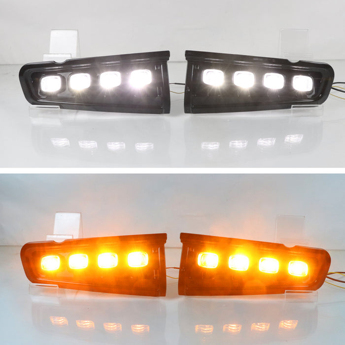 Modular Bumper Fit White/Amber Switchback LED DRL Fog Lights For G6 Ford Bronco