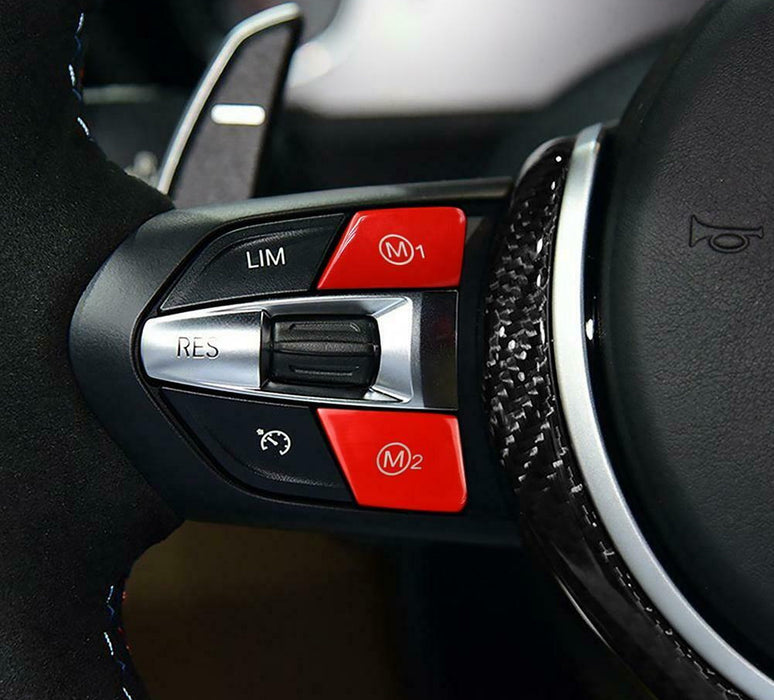 Red M1 M2 Steering Wheel Push Buttons For BMW Fxx M3 M4 M5 M6 X5M X6M or M-Sport