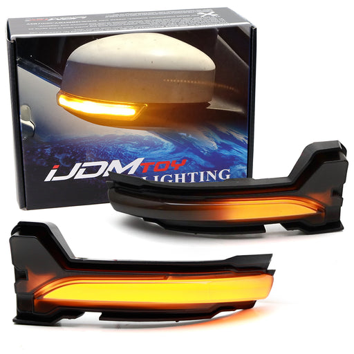 Smoke Lens Sequential Blink Amber LED Side Mirror Lights For Ford Edge MK4 Focus