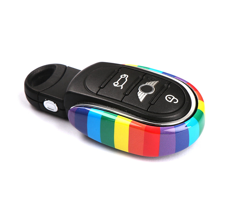 Slim U-Shape Color Ray Pattern Key Fob Shell For MINI Cooper F55 F56 F57 F54 F60