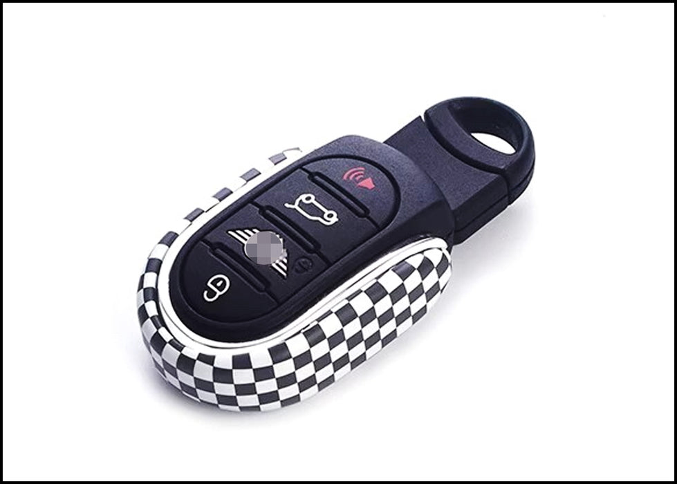 Slim U-Shape Checkered Pattern Key Fob Shell For MINI Cooper F55 F56 F57 F54 F60