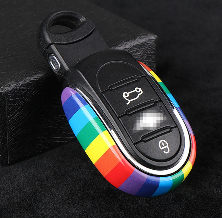 Slim U-Shape Color Ray Pattern Key Fob Shell For MINI Cooper F55 F56 F57 F54 F60