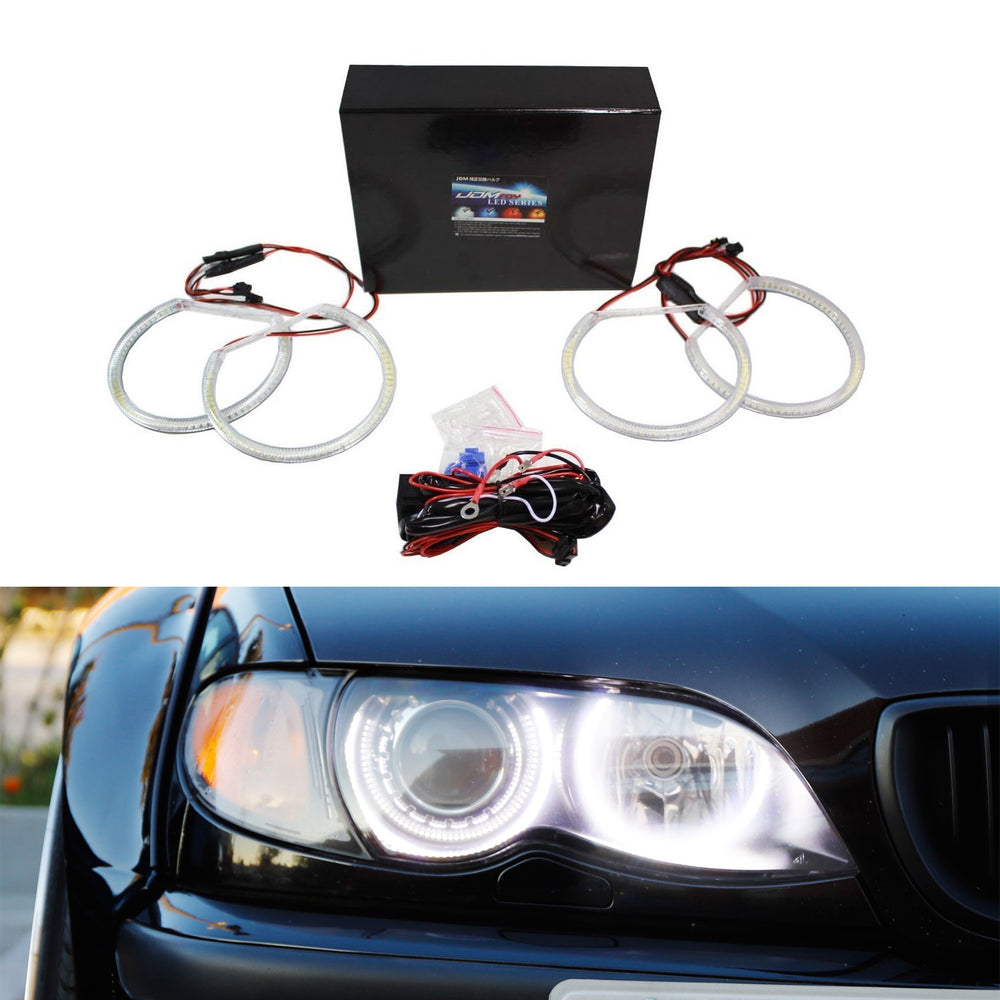 Xenon White Headlight SMD LED Angel Eyes Halo Rings For BMW E39 E46 3 5 Series