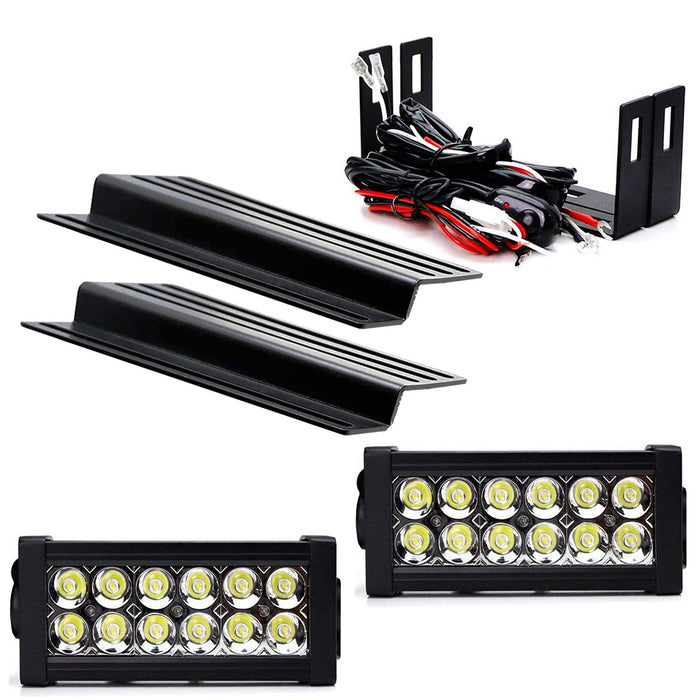 Modular Bumper Mount Mini 36W LED Light Bar Kit w/Bracket Relay For Ford Bronco