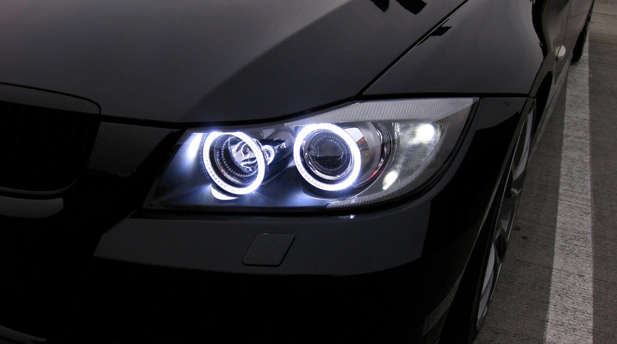 7000K 4x White LED Headlight Retrofit Halo Rings For 2006-12 BMW E90 3 Series 4d