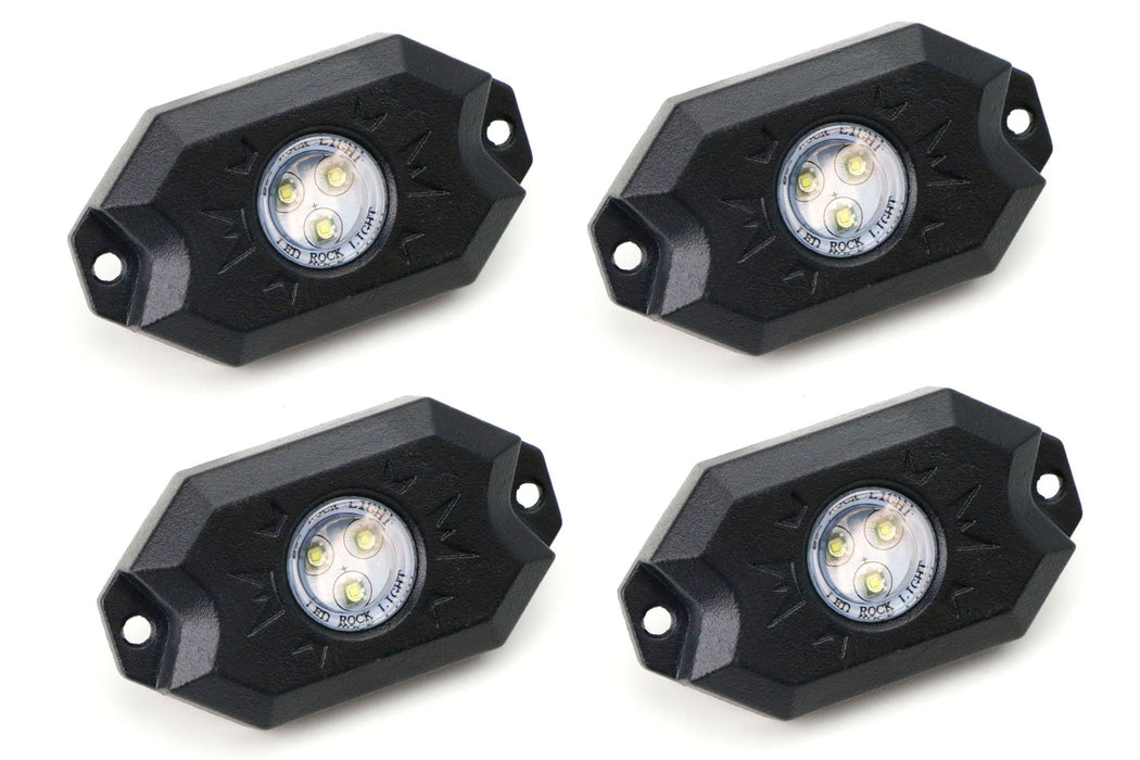 White 3-CREE 9W High Power LED Rock Light Kit For Jeep Truck SUV Off-Road Boat