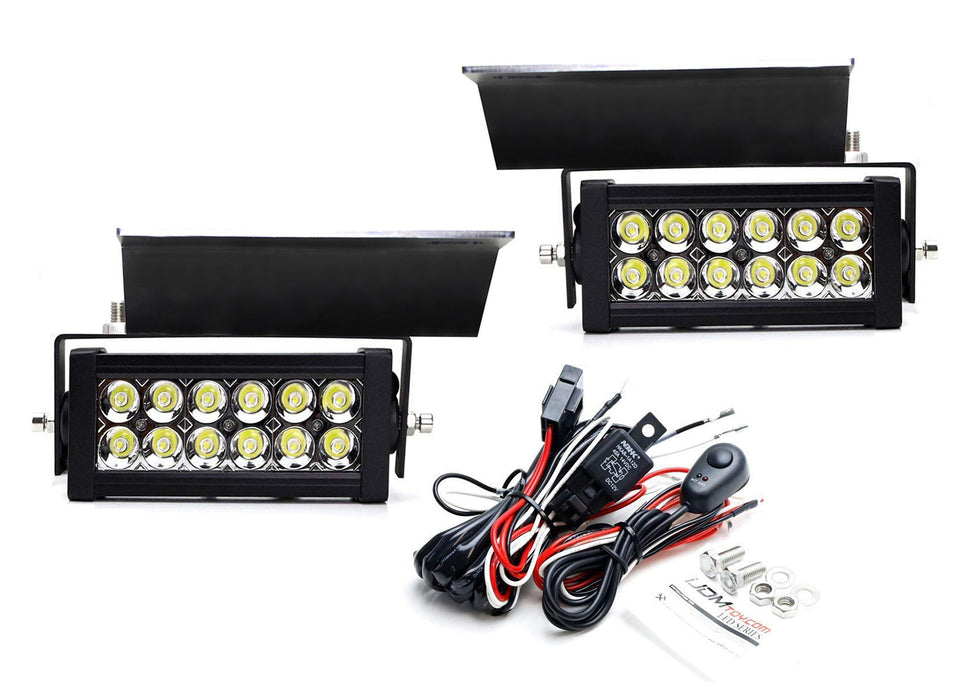 Double-Row 36W LED Lightbar Fog Lamp Kit For Chevy Avalanche Silverado 2500 3500