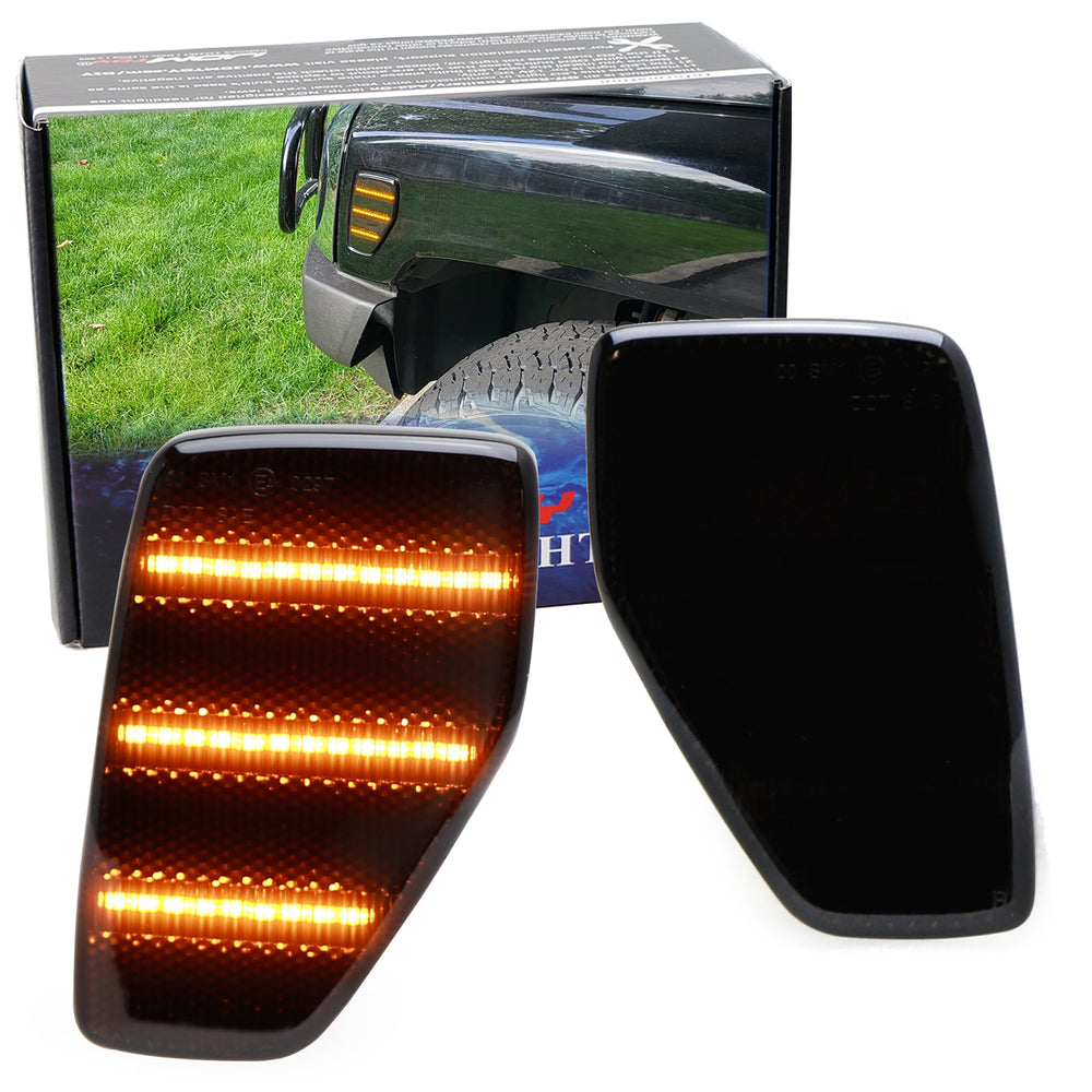 Smoke Lens Amber Triple-Row Full LED Strip Fender Side Markers For Hummer H3 H3T