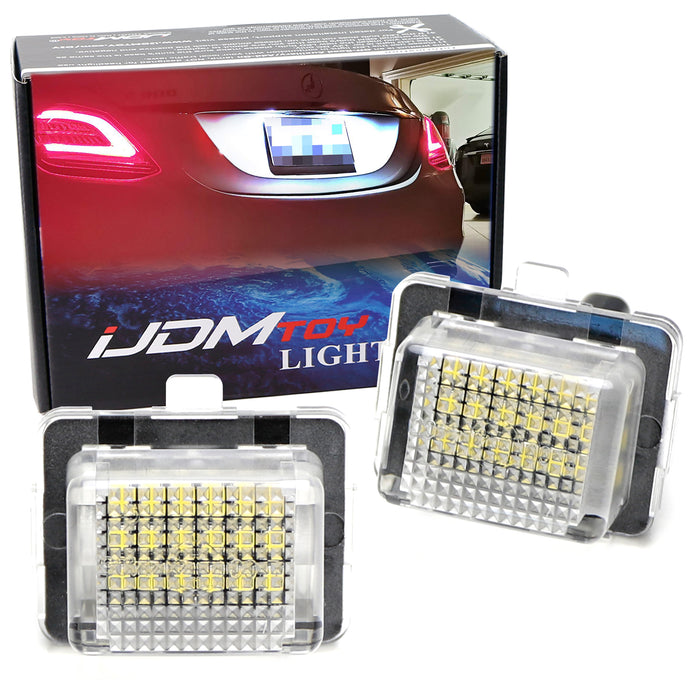 White Error Free LED License Plate Lights Assy For Mercedes C CLS CLA E S Class