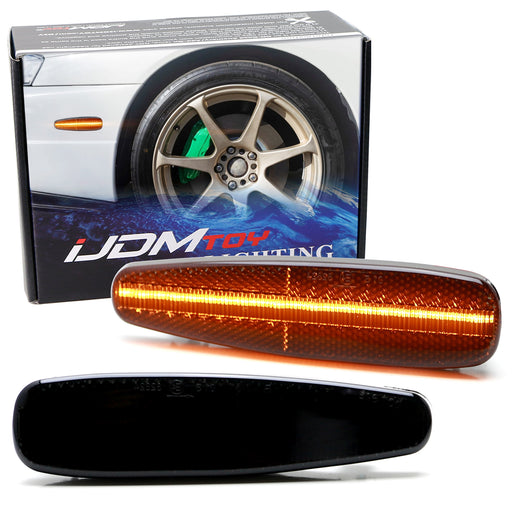 JDM Smoke Amber Full LED Strip Front Side Marker For Nissan Silvia S14 G2 240SX