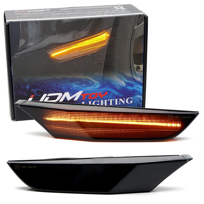 Smoke Lens Amber LED Front Fender Side Marker Lamps For 03-06 Infiniti G35 Sedan