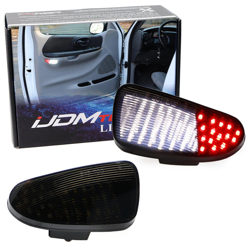 Smoked Lens Red/White Dual-Color LED Side Door Lights For 97-03 F150, 97-99 F250