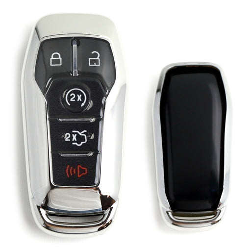 Chrome Silver TPU Key Fob Case For Ford / Lincoln 4/5-Button Intelligent Keyless