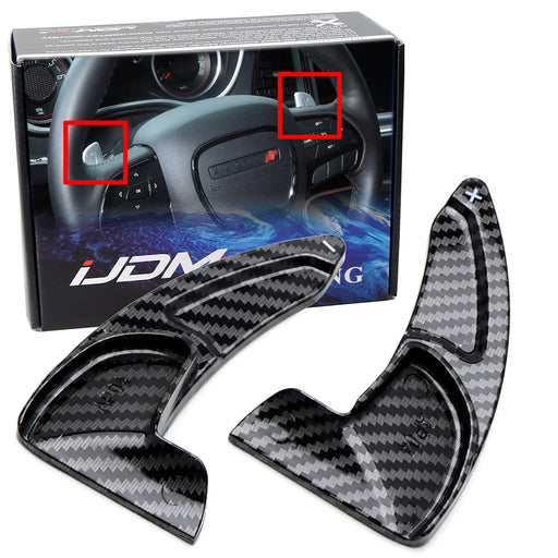 Twill-Weave "Carbon" Style Steering Wheel Paddles For Dodge Challenger Charger