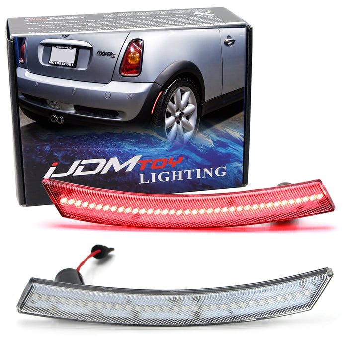 Euro Clear Lens Red LED Rear Side Marker Lights For 1st Gen 2002-08 MINI Cooper