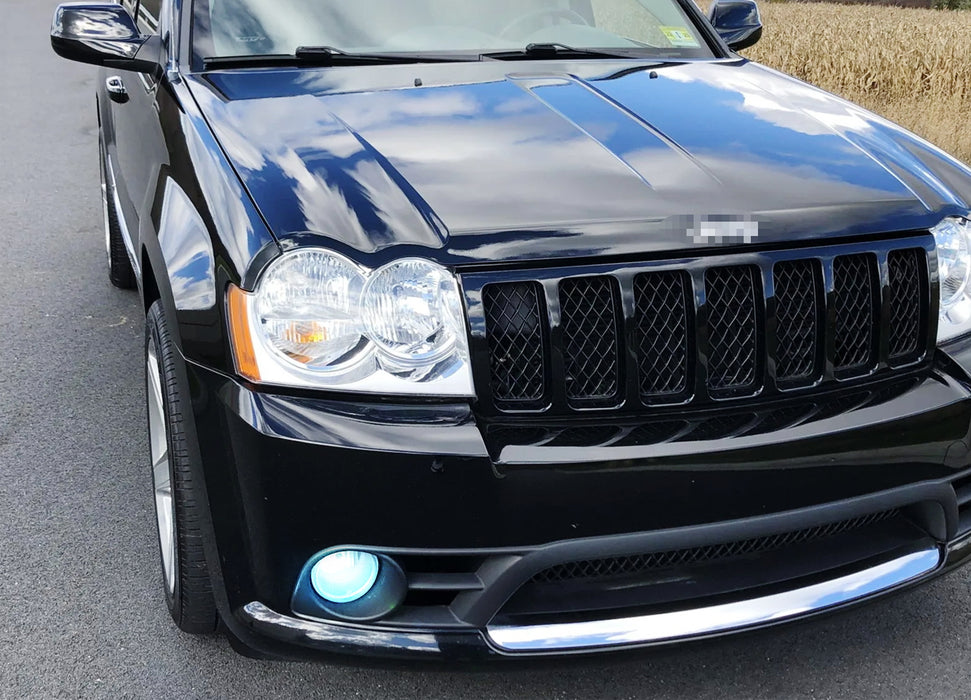 Clear Lens Fog Lamps w/ Ice Blue LED Bulbs Combo For Durango 300C Grand Cherokee