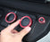 9pc Red Aluminum AC/Audio/Push Start/Side Mirror Knob Covers For 2019+ Defender