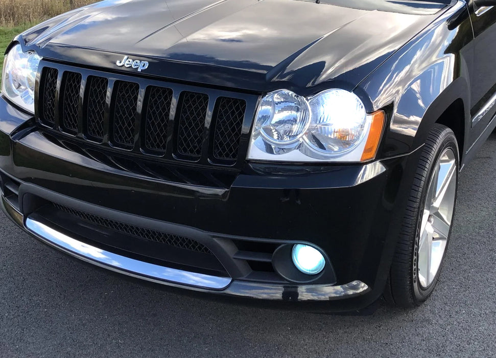 Clear Lens Fog Lamps w/ Ice Blue LED Bulbs Combo For Durango 300C Grand Cherokee