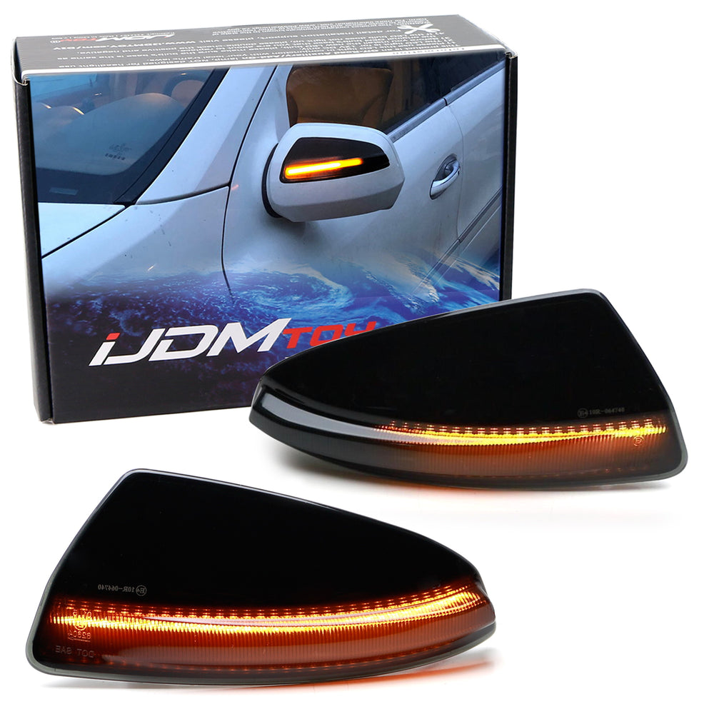 Smoke Lens Full LED Sequential Blink Side Mirror Light For Mercedes W204 C-Class