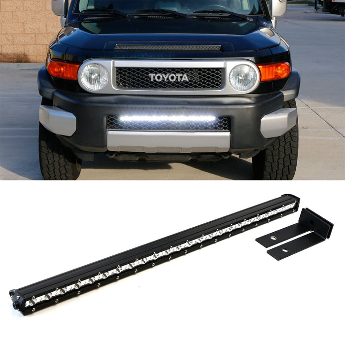 72W 25" LED Light Bar w/ Lower Bumper Brackets, Wirings For 2007-2014 FJ Cruiser