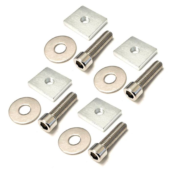 4-Set 1" Wide Pokcet Nuts Truck Bed Sliding Slot Tie-Down Rail Mounting Hardware