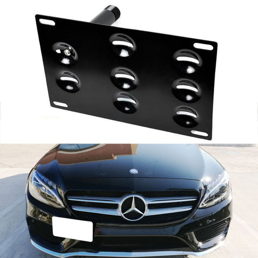 Bumper Tow Hook License Plate Mount Bracket For Mercedes C E GLK GLC GLE Class