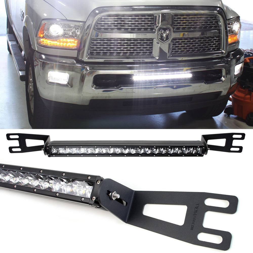 100W 20" LED Light Bar w/ Bumper Bracket, Wirings For 03-18 Dodge RAM 2500 3500