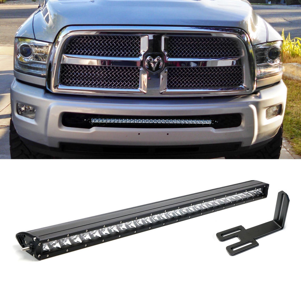 150W 30-31" LED Light Bar w/ Lower Bumper Bracket Wiring For 03-18 RAM 2500 3500